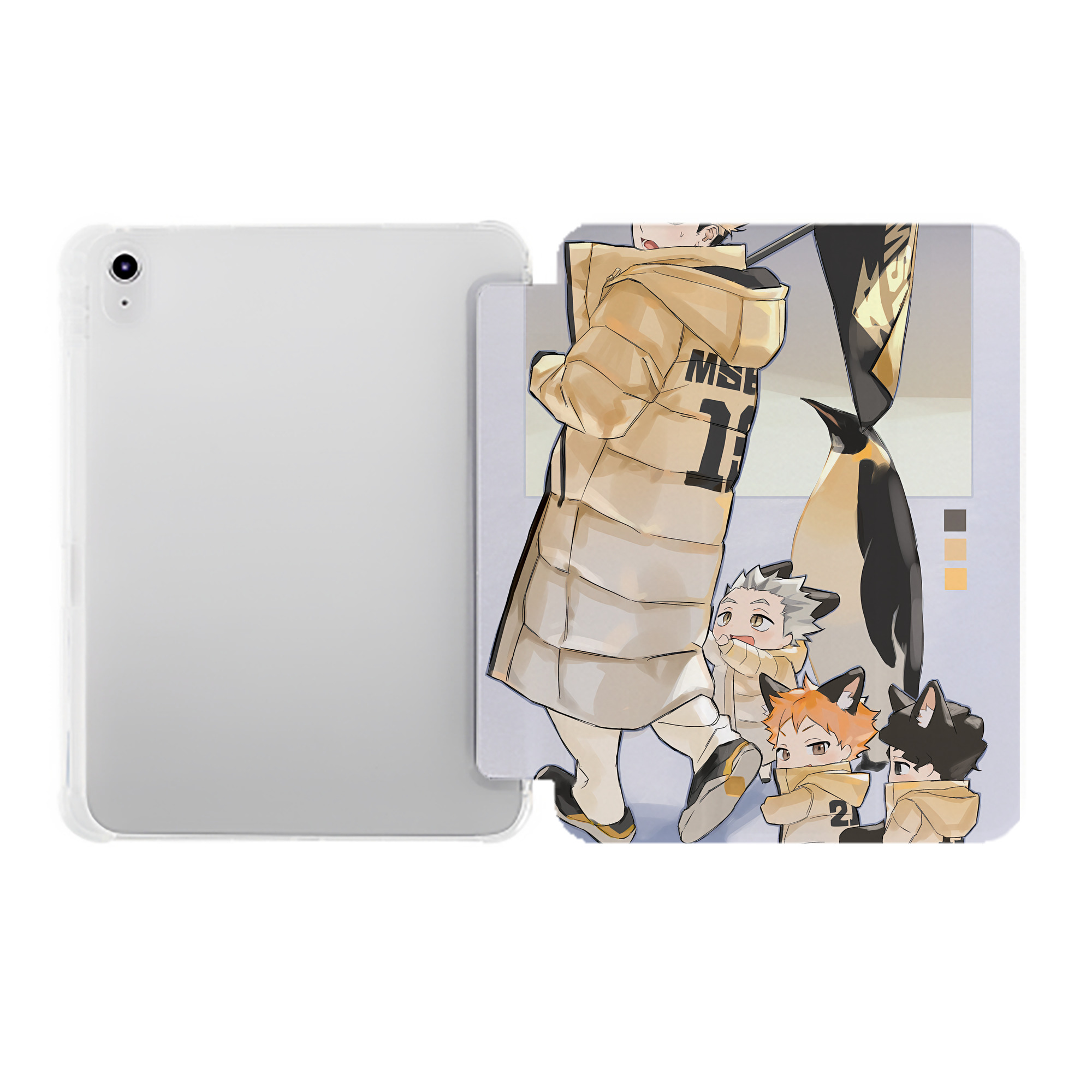 （画像用） ハイキュー!! Haikyu!! IPad ケース ペン収納付き 三つ折りスタンド PUレザー×シリコン 対応機種9.5/10.5/10.9インチ